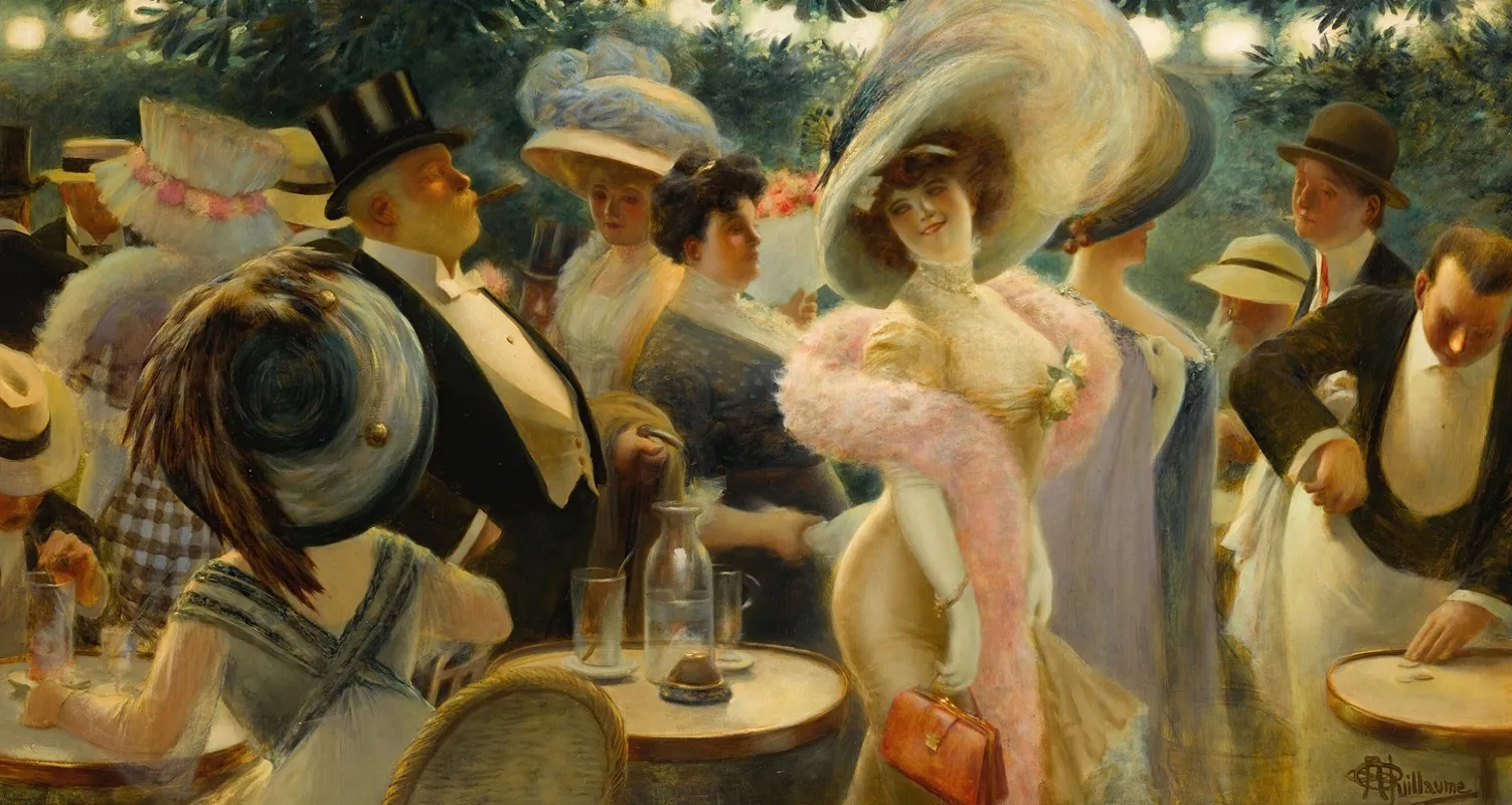 Cafe De Paris by Albert Guillaume - Canvas Print