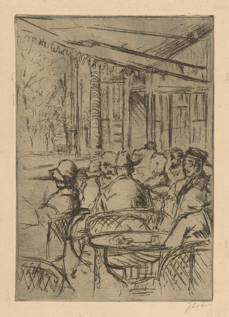 Cafe Terrace by Johannes Löhr - Canvas Print