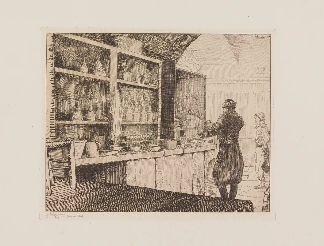 Cafedji Au Bazar De Smyrne by Jean-Émile Laboureur - Canvas Print