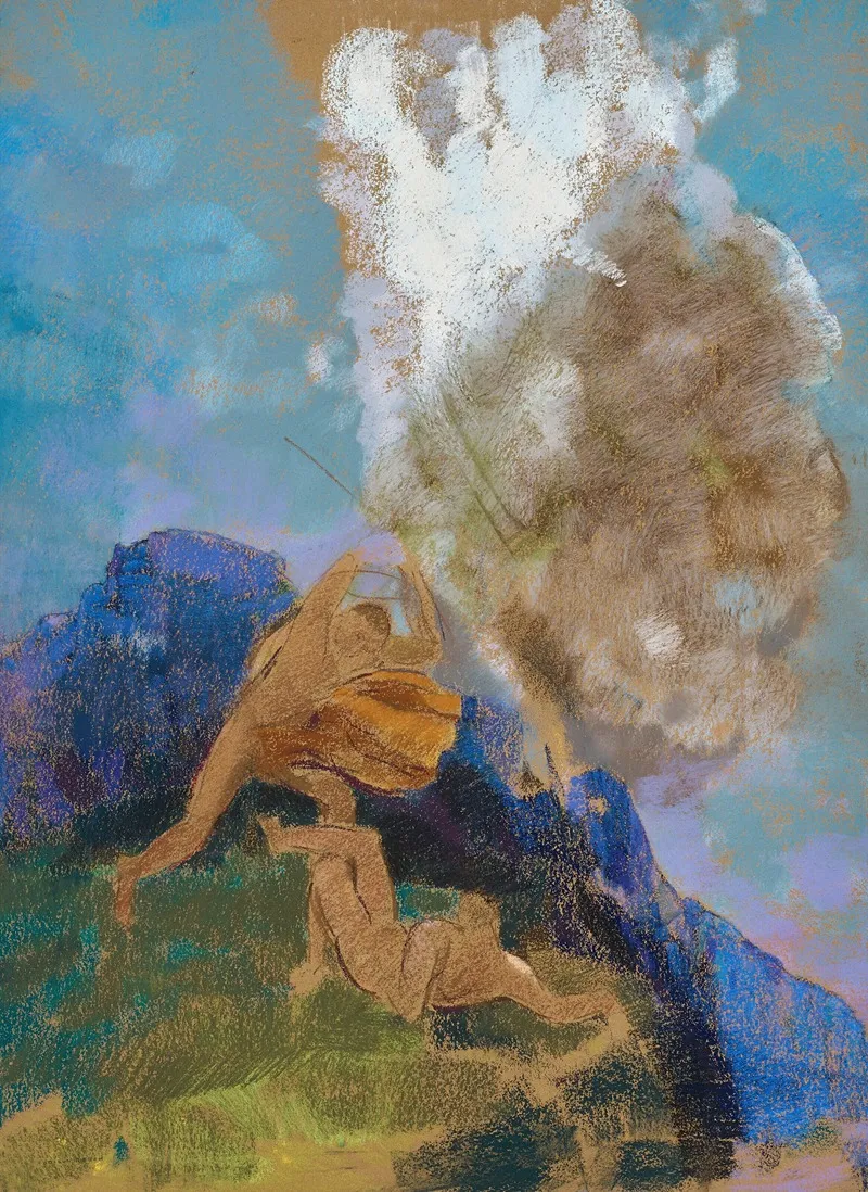 Cain Et Abel 2 by Odilon Redon - Canvas Print