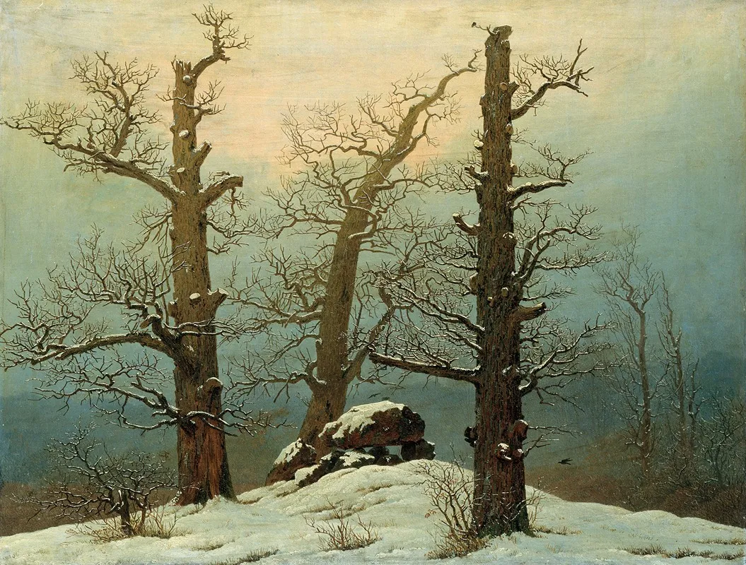 Cairn In Snow by Caspar David Friedrich - Canvas Print