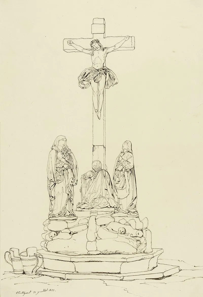 Calvaire A Stuttgart by René Marjolin - Canvas Print