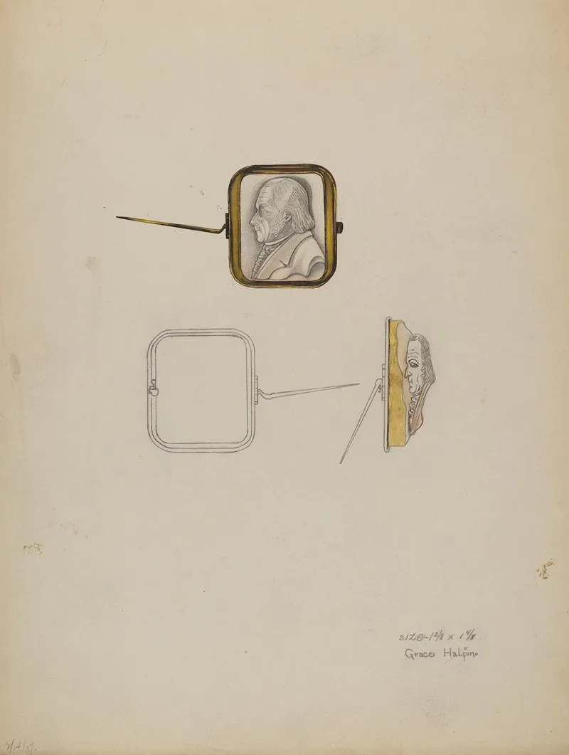 Cameo Brooch 4 by Grace Halpin - Canvas Print