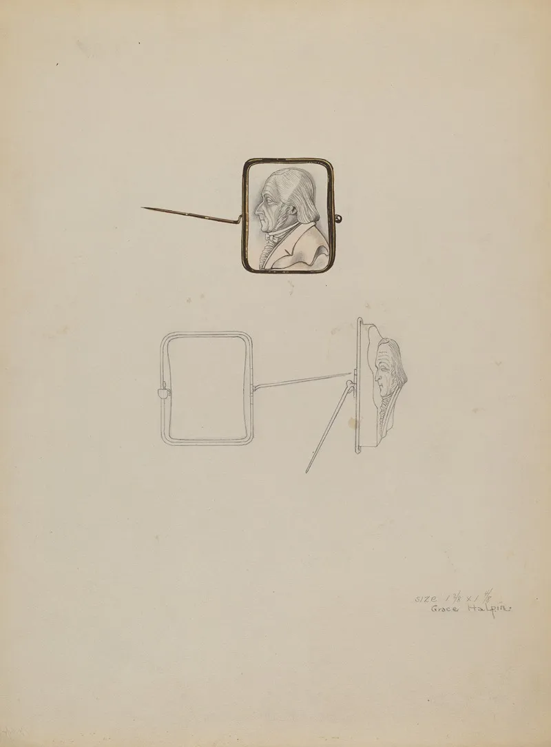 Cameo Brooch 5 by Grace Halpin - Canvas Print