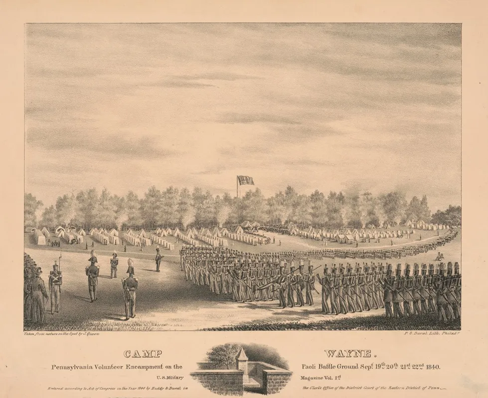 Camp Wayne Pennsylvania Volunteer Encampment On The Paoli Battle Ground Sept 19th 20th 21st 22nd 1840