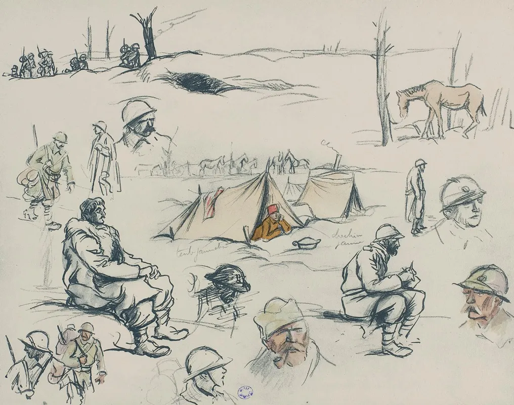 Campement Et Croquis De Soldats