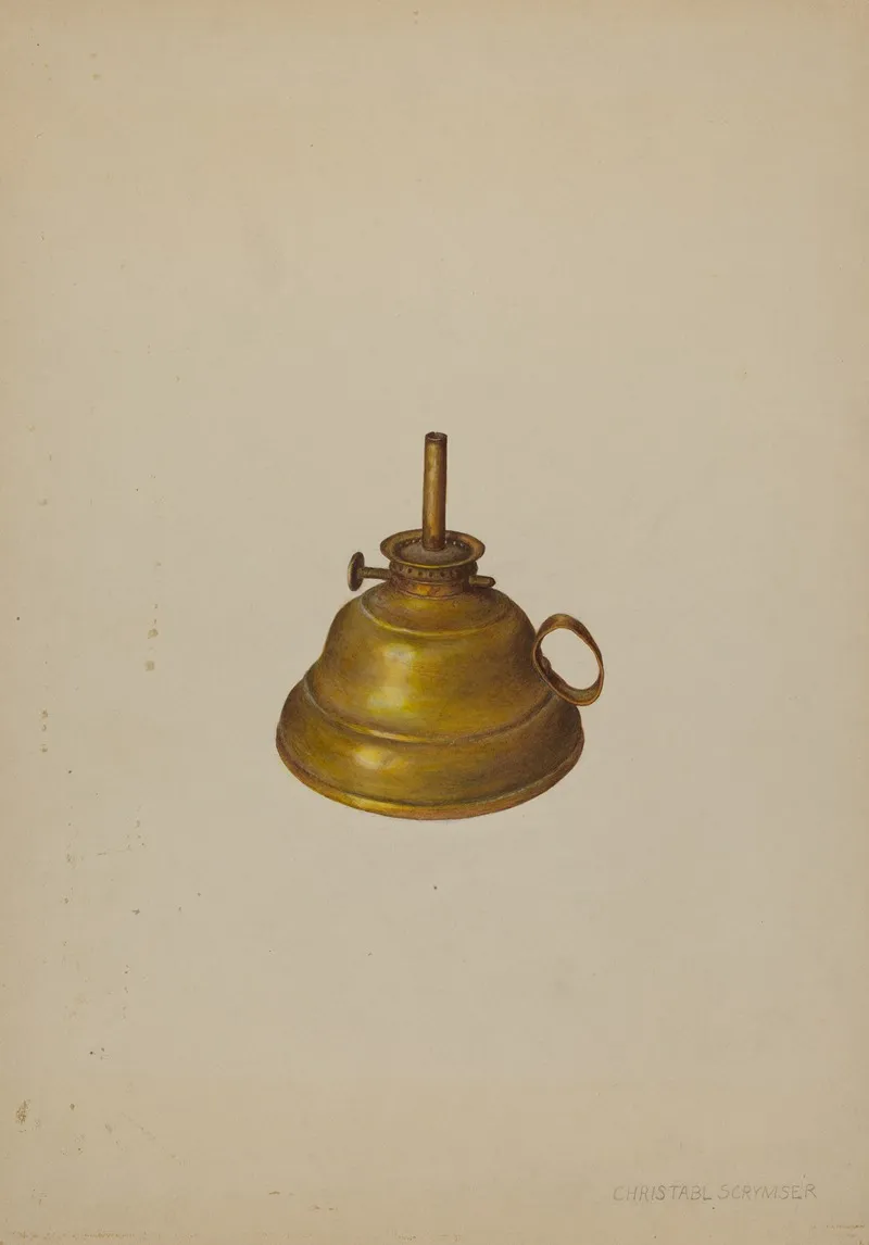 Camphene Lamp 3 by Christabel Scrymser - Canvas Print