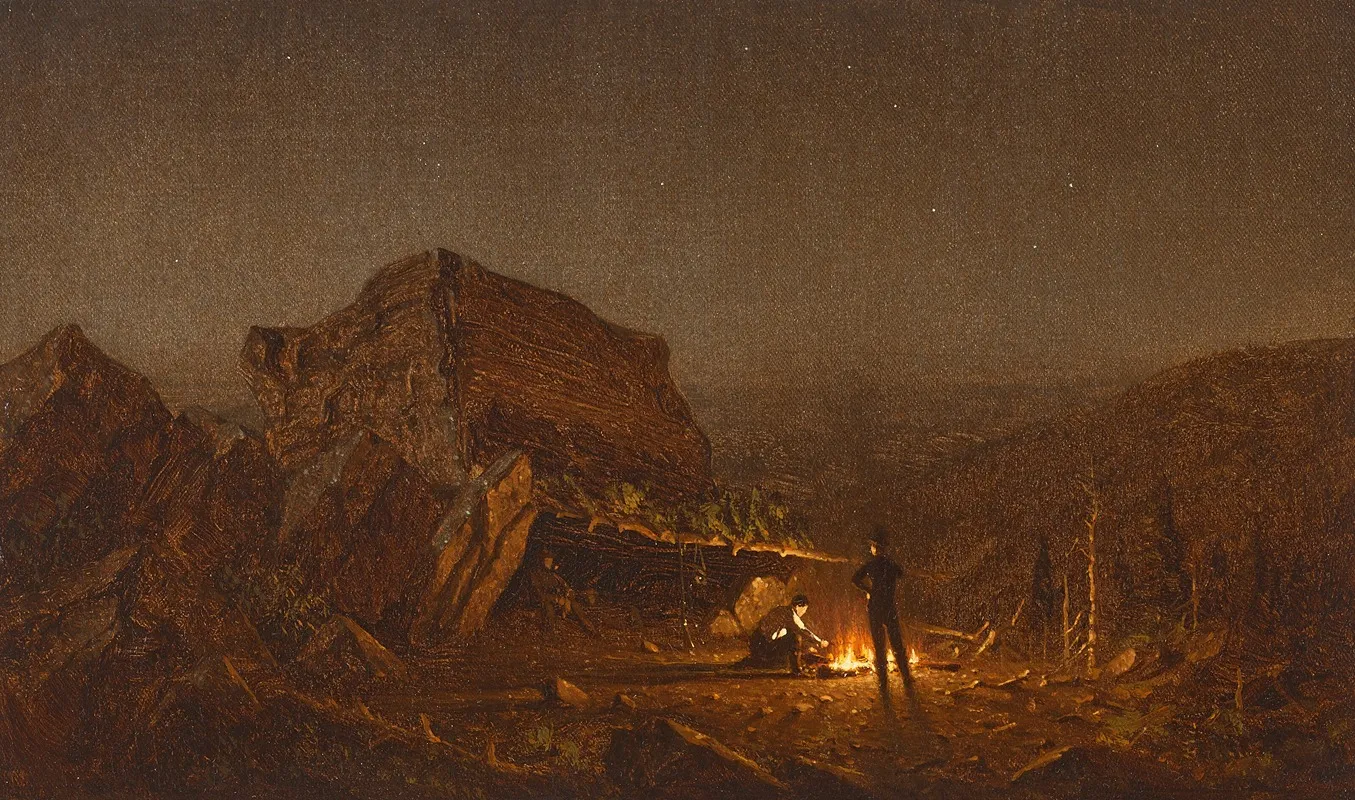 Camping For The Night On Mansfield Mountain by Sanford Robinson Gifford - Canvas Print