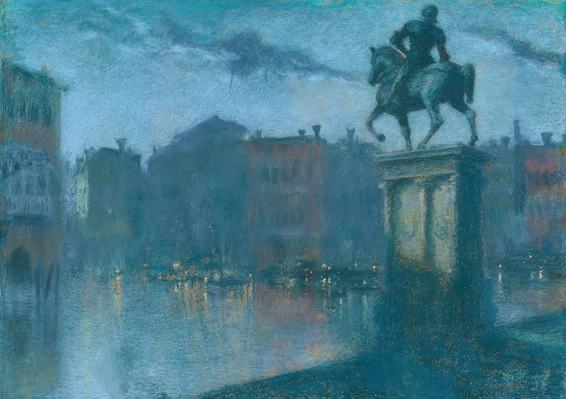 Campo Santi Giovanni E Paolo Venice At Dusk