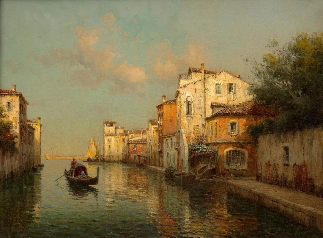 Canal A Venise by Antoine Bouvard - Canvas Print