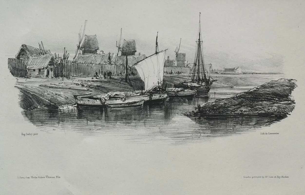 Canal Bank 2 by Eugène Isabey - Canvas Print