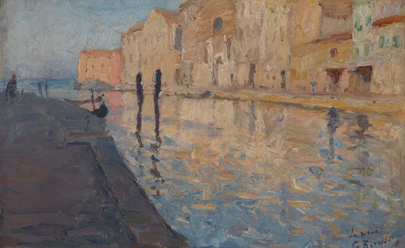 Canal In Venice 6 by Georges Léon Ernest Buysse - Canvas Print