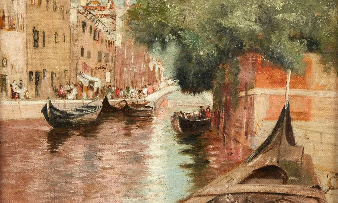 Canal Scene by Francis Hopkinson Smith - Canvas Print