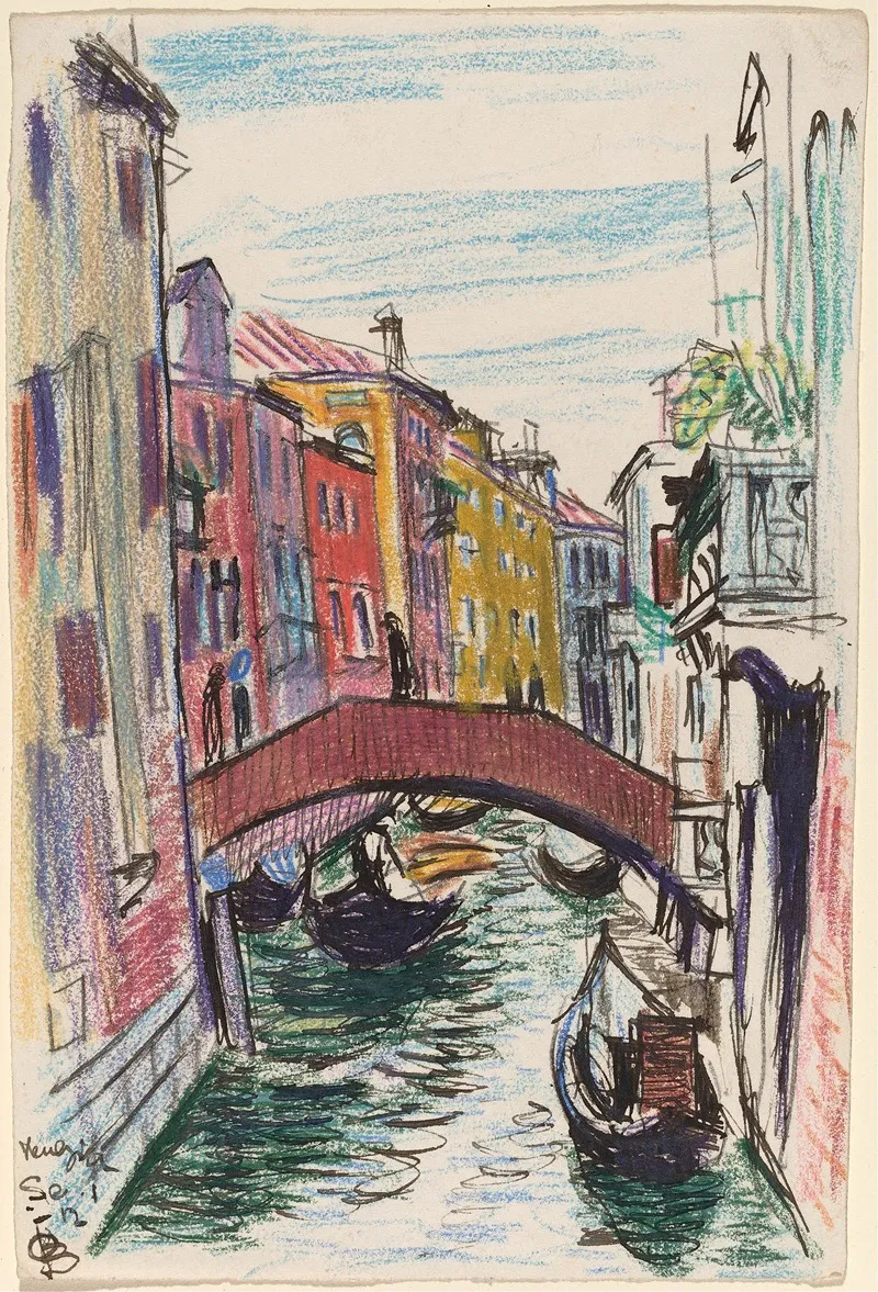 Canal Venice by Oscar Bluemner - Canvas Print