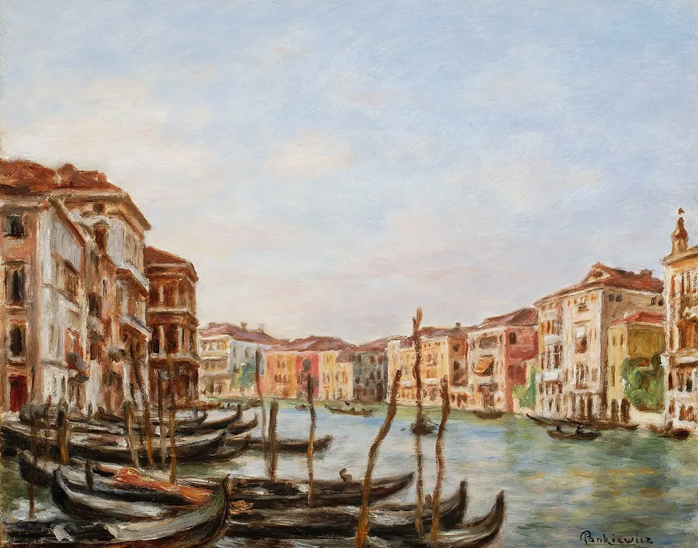 Canale Grande In Venice Ii by Józef Pankiewicz - Canvas Print