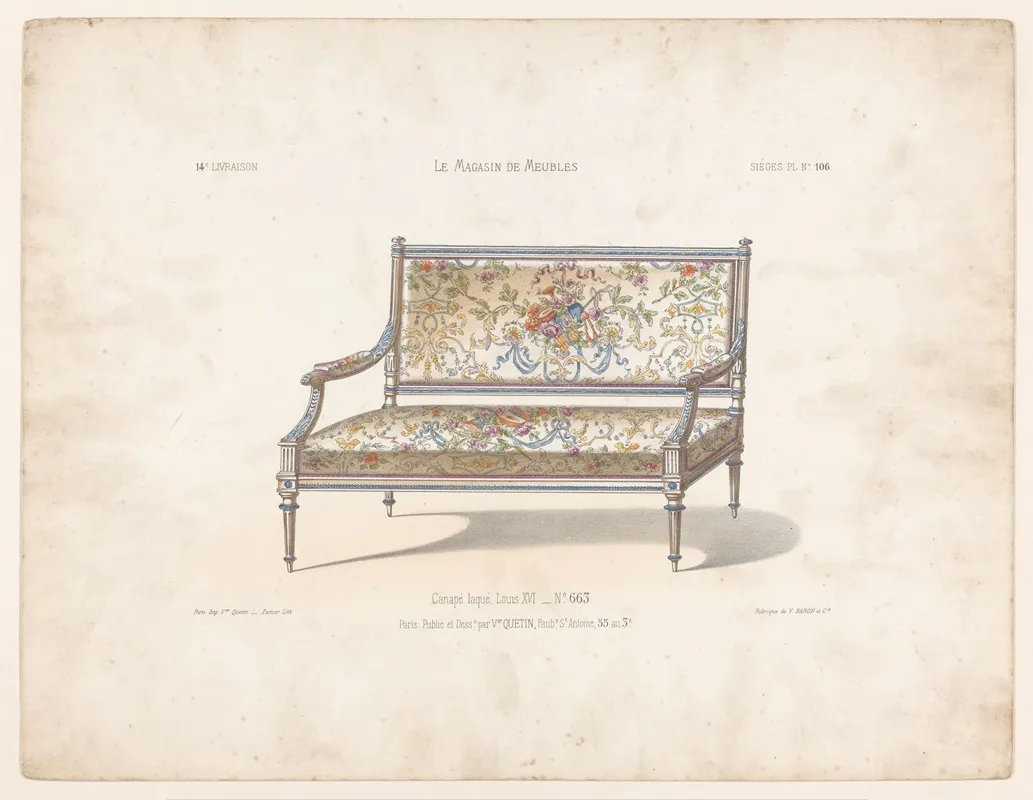 Canape Laque Louis Xvi