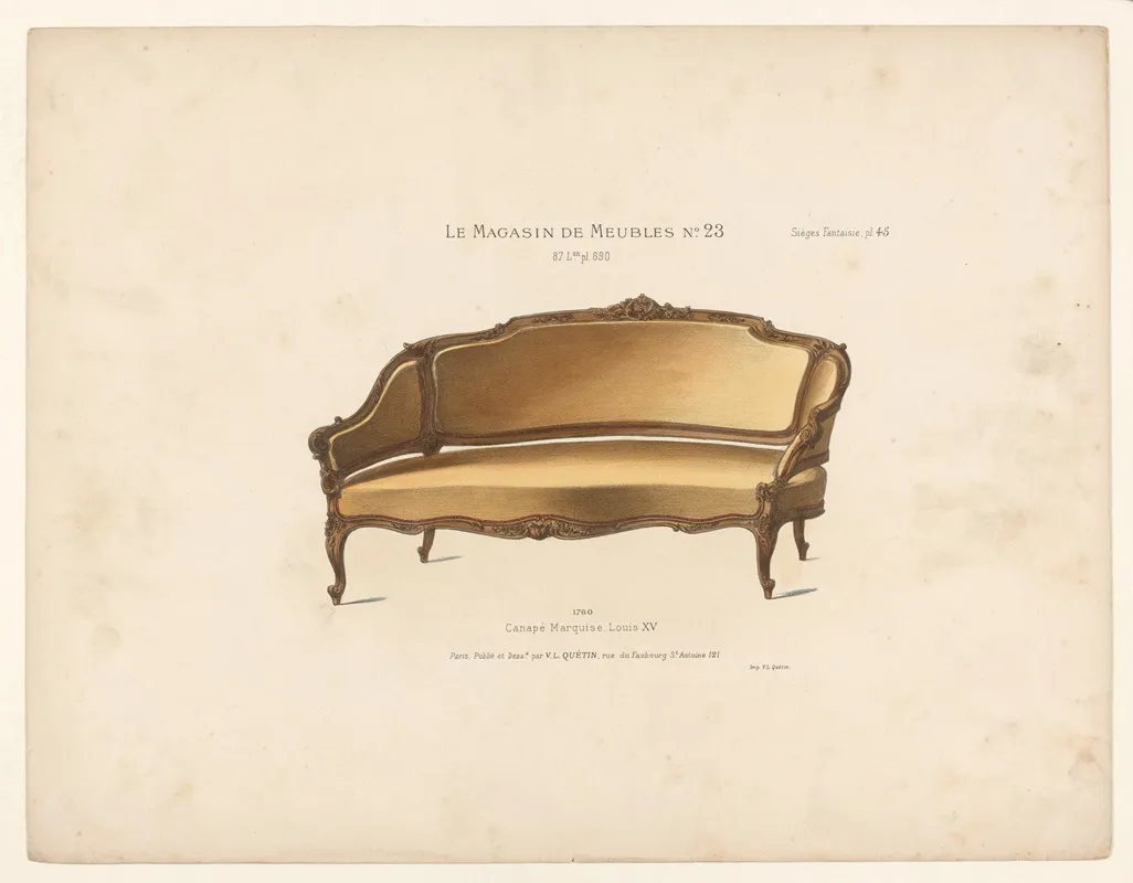 Canape Marquise Louis Xv by Victor Léon Michel Quétin - Canvas Print