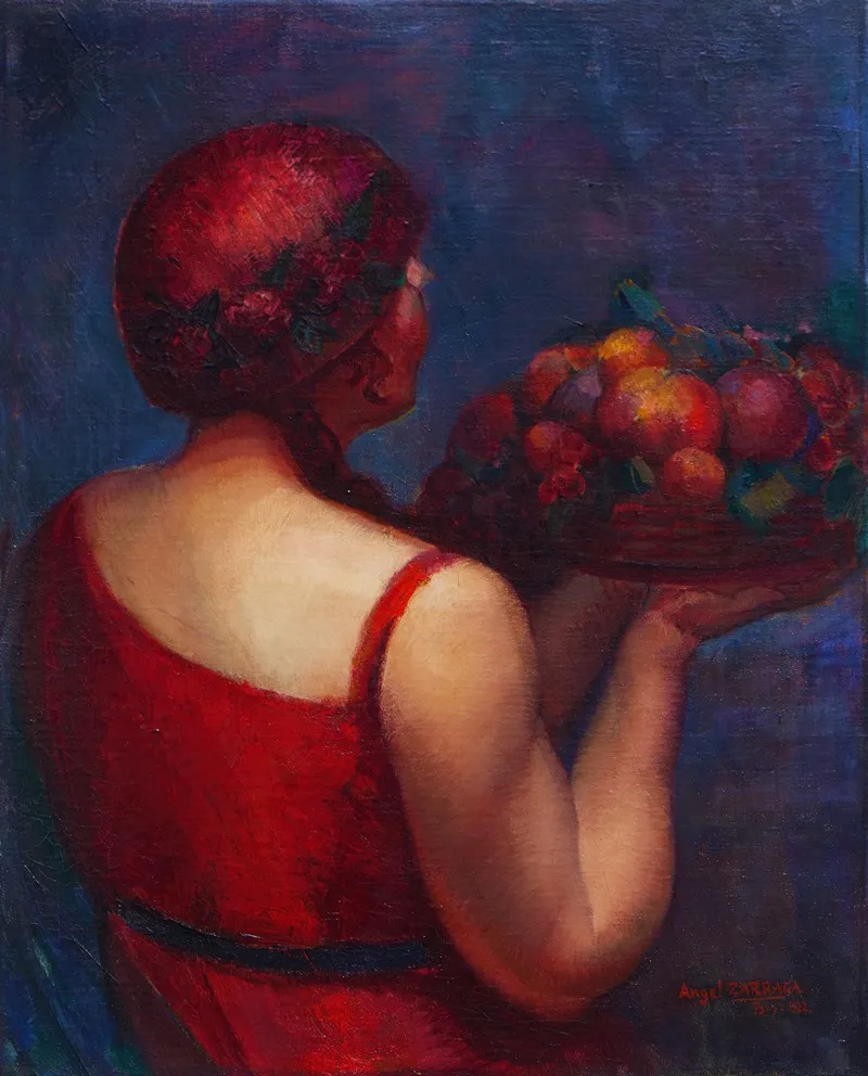 Canasta De Frutas by Ángel Zárraga - Canvas Print