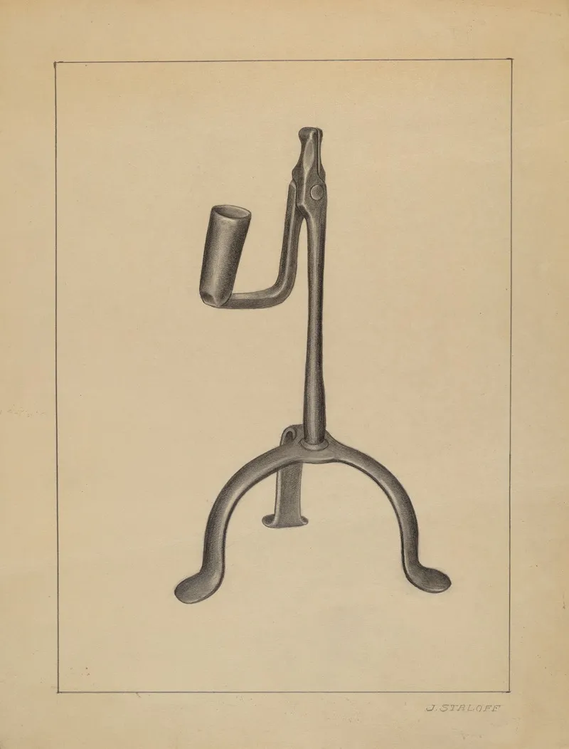 Candle And Rush Light Holder