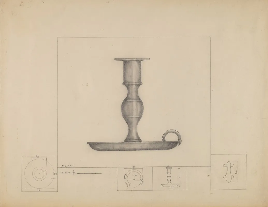 Candlestick 50 by Henry Meyers - Canvas Print