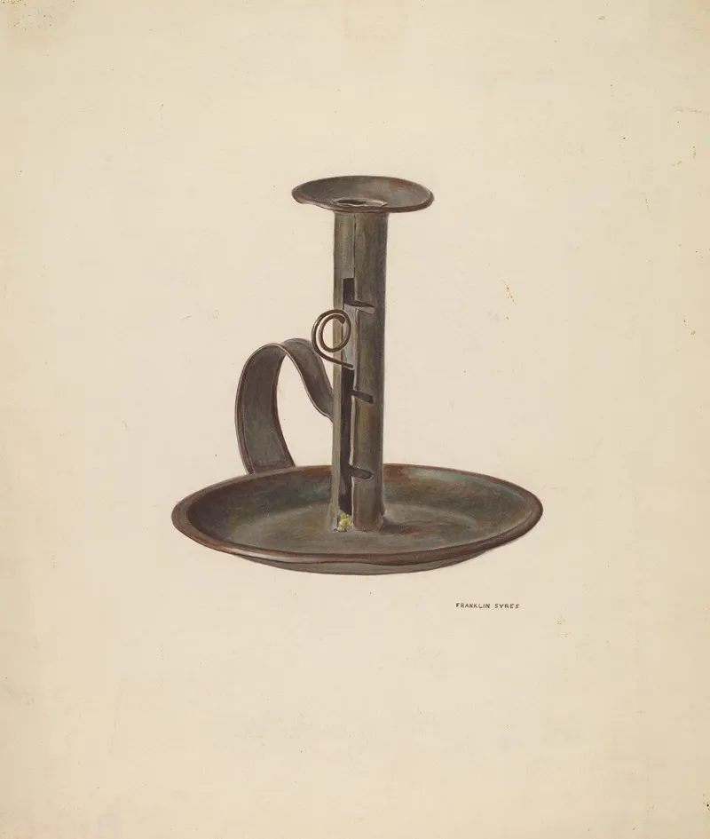 Candlestick And Holder by Franklyn Syres - Canvas Print