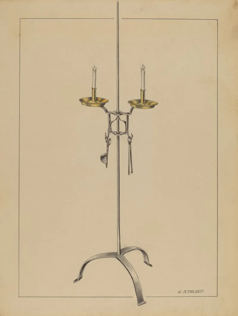 Candlestick Stand by Jack Staloff - Canvas Print