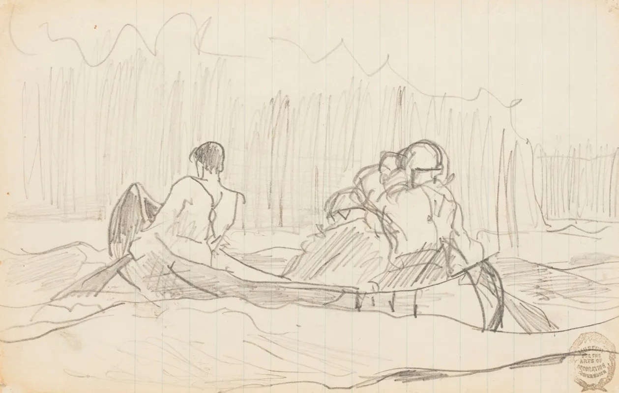 Canoe With Three Men 3