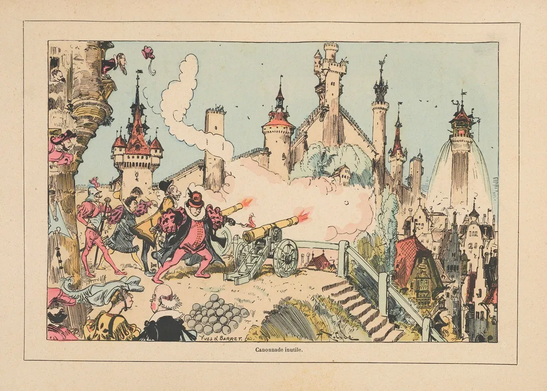 Canonnade Inutile by Albert Robida - Canvas Print