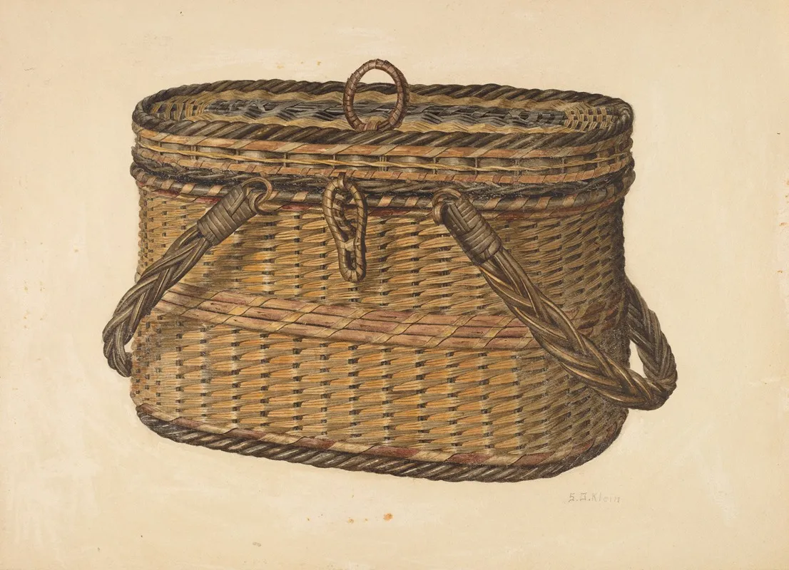 Cap Basket by Samuel O. Klein - Canvas Print