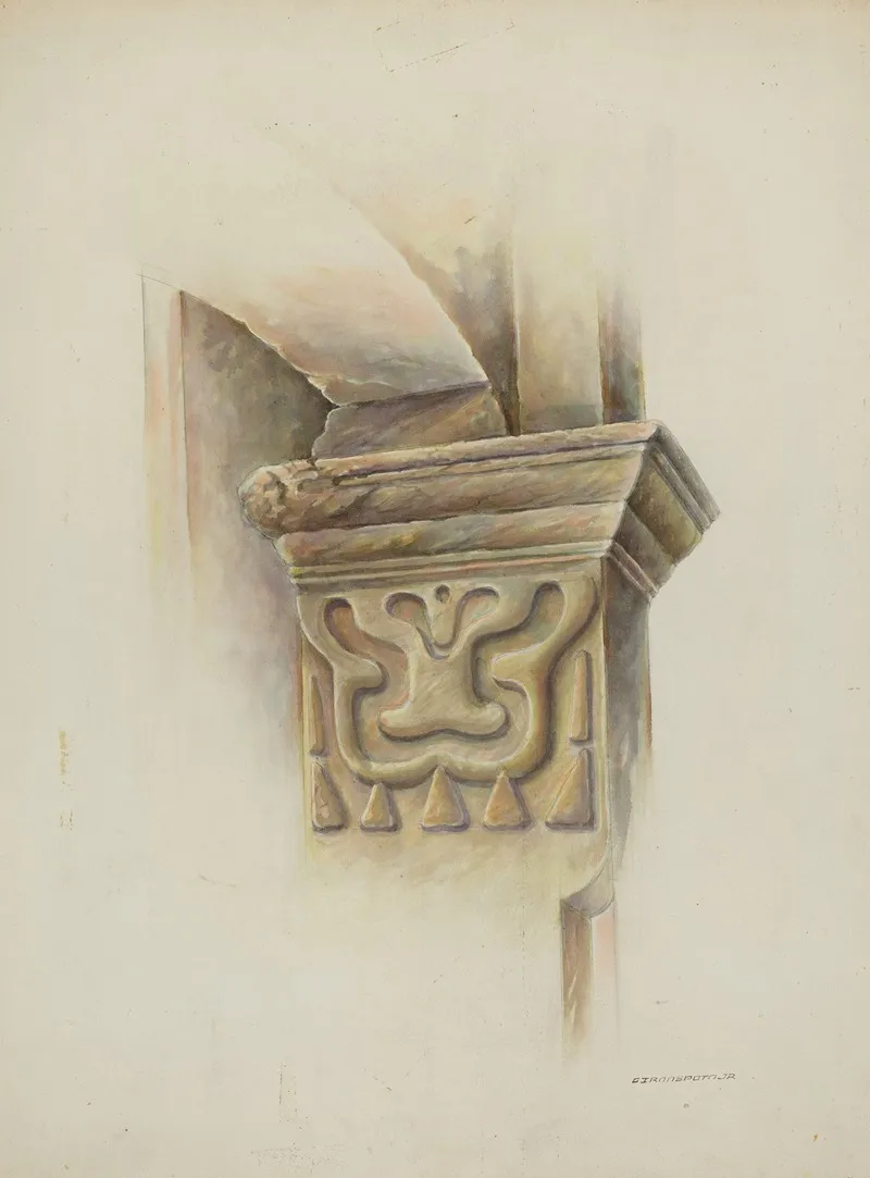 Capital On Column by Gerald Transpota - Canvas Print