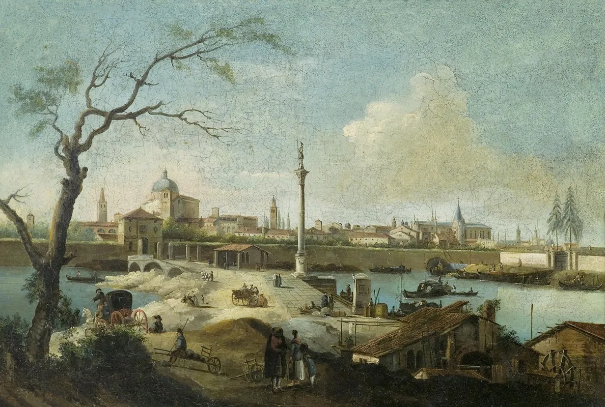 Capriccio Mit Der Ansicht Von Padua by Giuseppe Bernardino Bison - Canvas Print