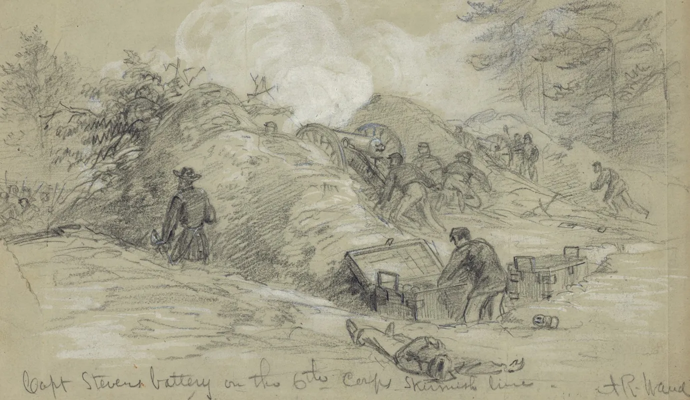 Capt Stevens Battery On The 6th Corps Skirmish Line