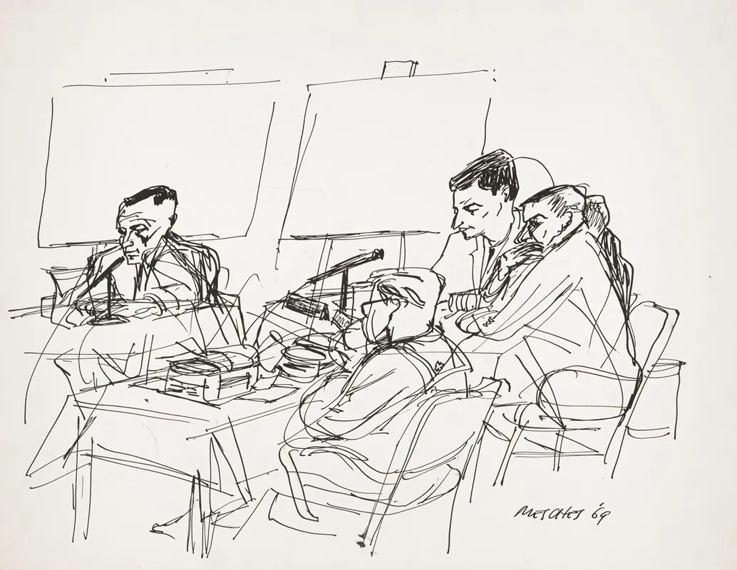 Captain Lloyd M Bucher Emaciated After Eleven Months Of Imprisonment In North Korea Testifying At The Court Of Naval Inquiry Into The Capture Of His Ship The Uss Pueblo by Arnold Mesches - Canvas Print