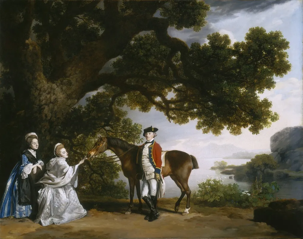 Captain Samuel Sharpe Pocklington With His Wife Pleasance And Possibly His Sister Frances