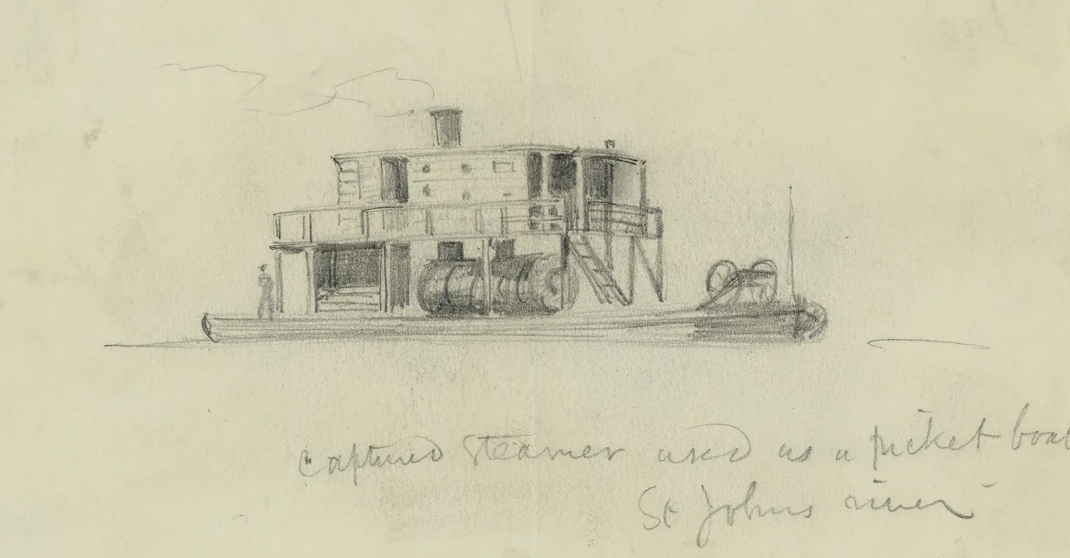 Captured Steamer Used As A Picket Boat St Johns River
