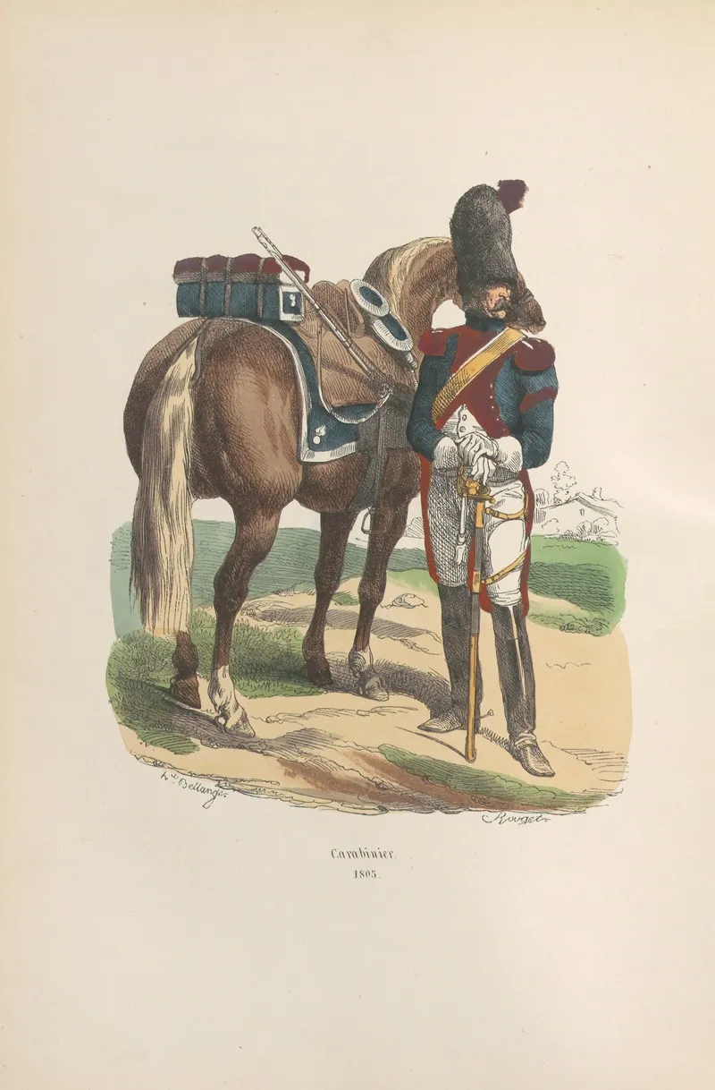 Carabiniers 1805 by Hippolyte Bellangé - Canvas Print