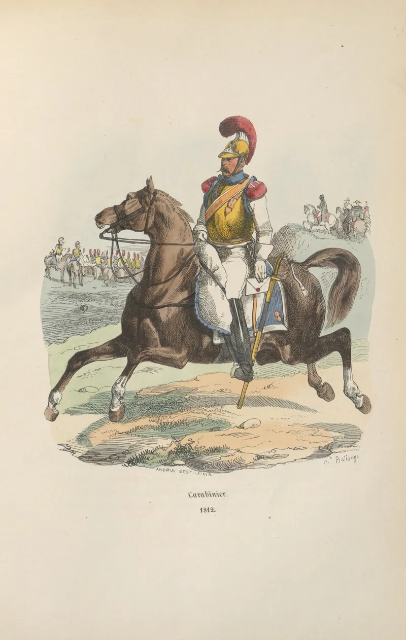 Carabiniers 1812 by Hippolyte Bellangé - Canvas Print