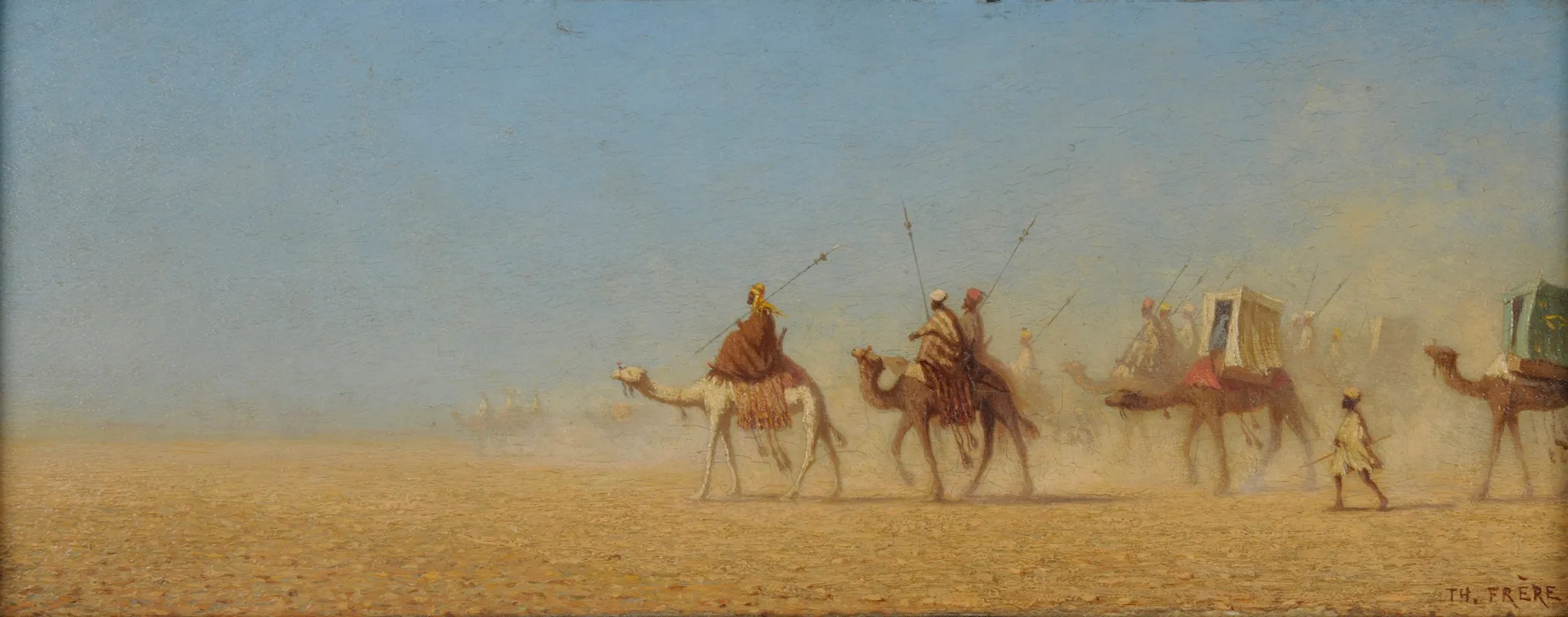 Caravane Traversant Le Desert by Charles Théodore Frère - Canvas Print