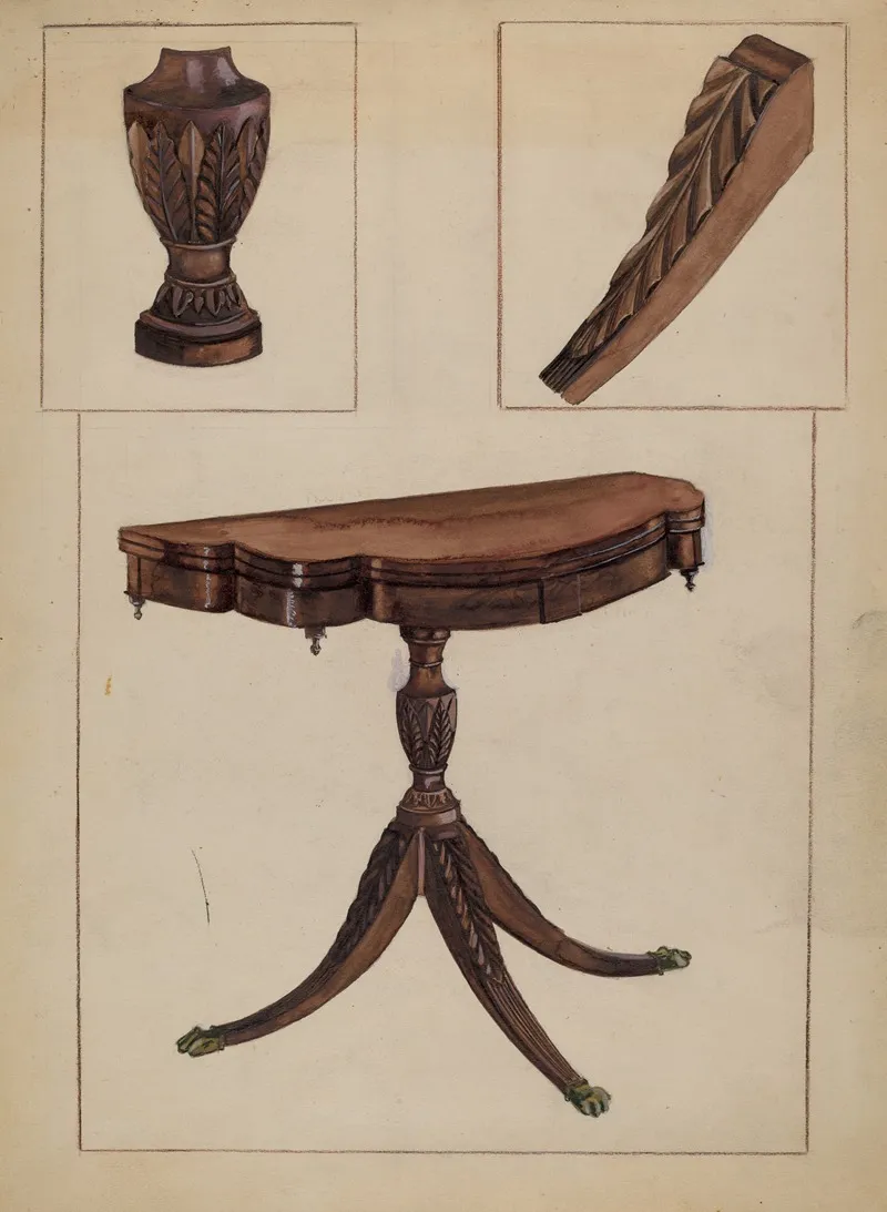 Card Table 5 by Bessie Forman - Canvas Print