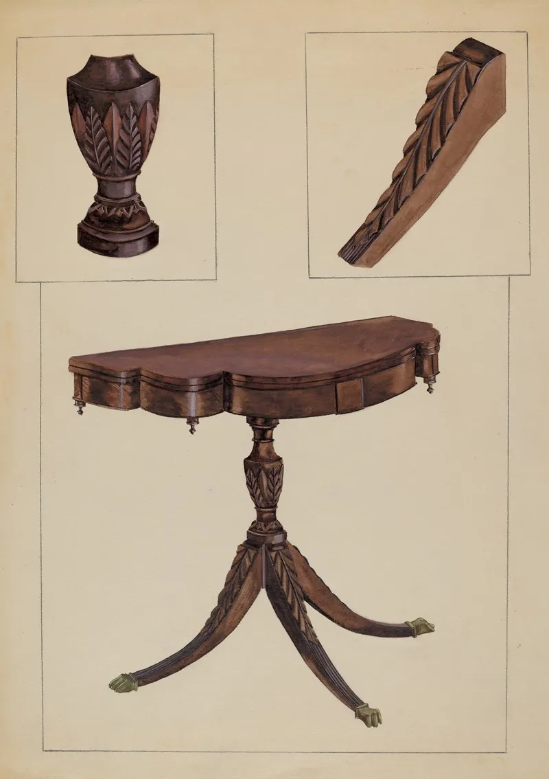 Card Table 6 by Bessie Forman - Canvas Print