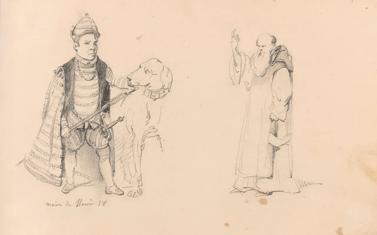 Cardinal Granvelles Dwarf And A Standing Monk