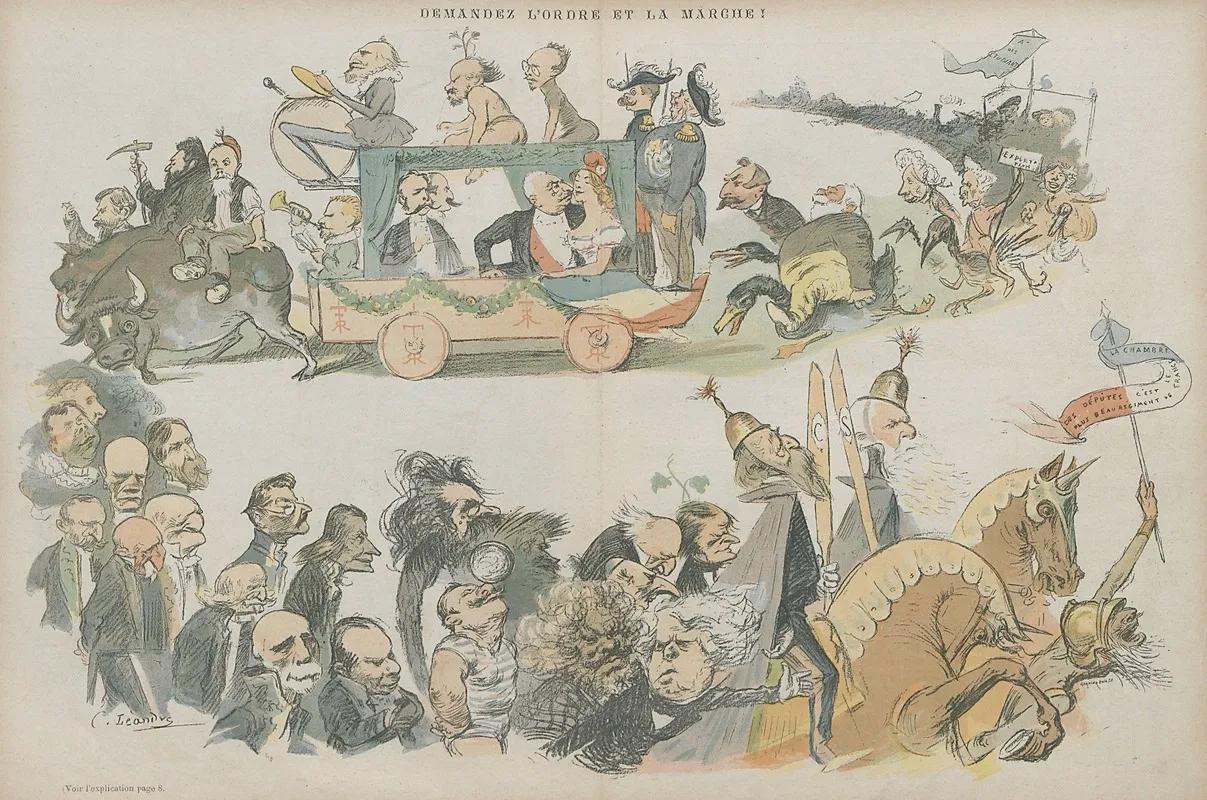 Caricature De La Promenade Du Boeuf Gras