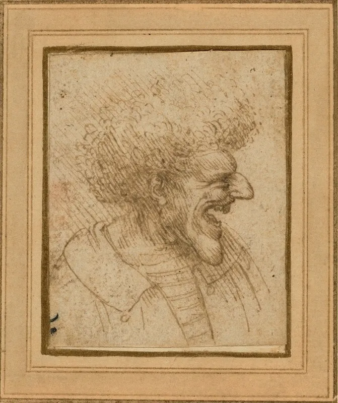 Caricature Of A Man With Bushy Hair by Leonardo da Vinci - Canvas Print