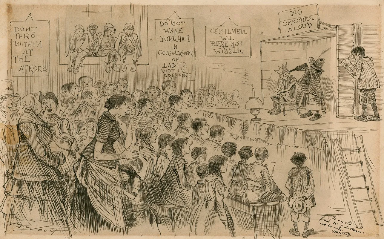 Caricature Of A Production Of A School Play by Michael Angelo Woolf - Canvas Print