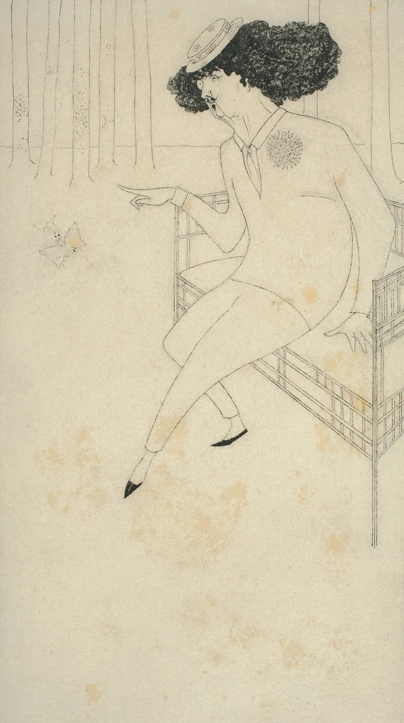 Caricature Of J M Whistler by Aubrey Vincent Beardsley - Canvas Print