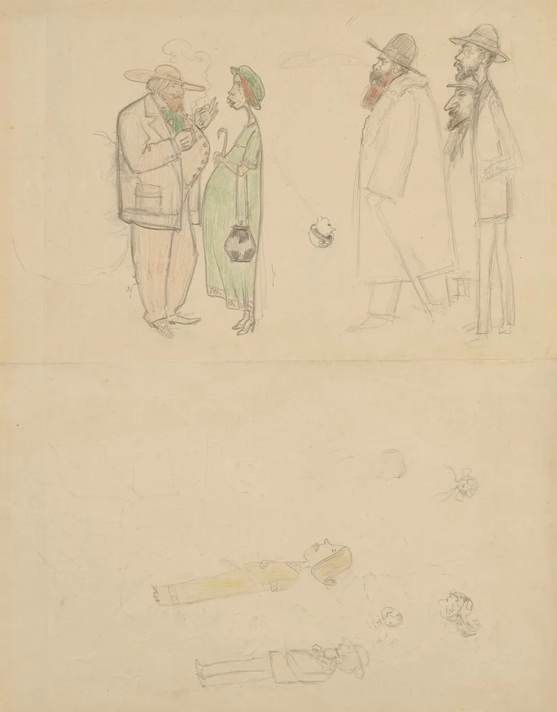 Caricatures De Paul Serusier Marguerite Claude Serusier Ker Xavier Roussel Pierre Bonnard Et Edouard Vuillard