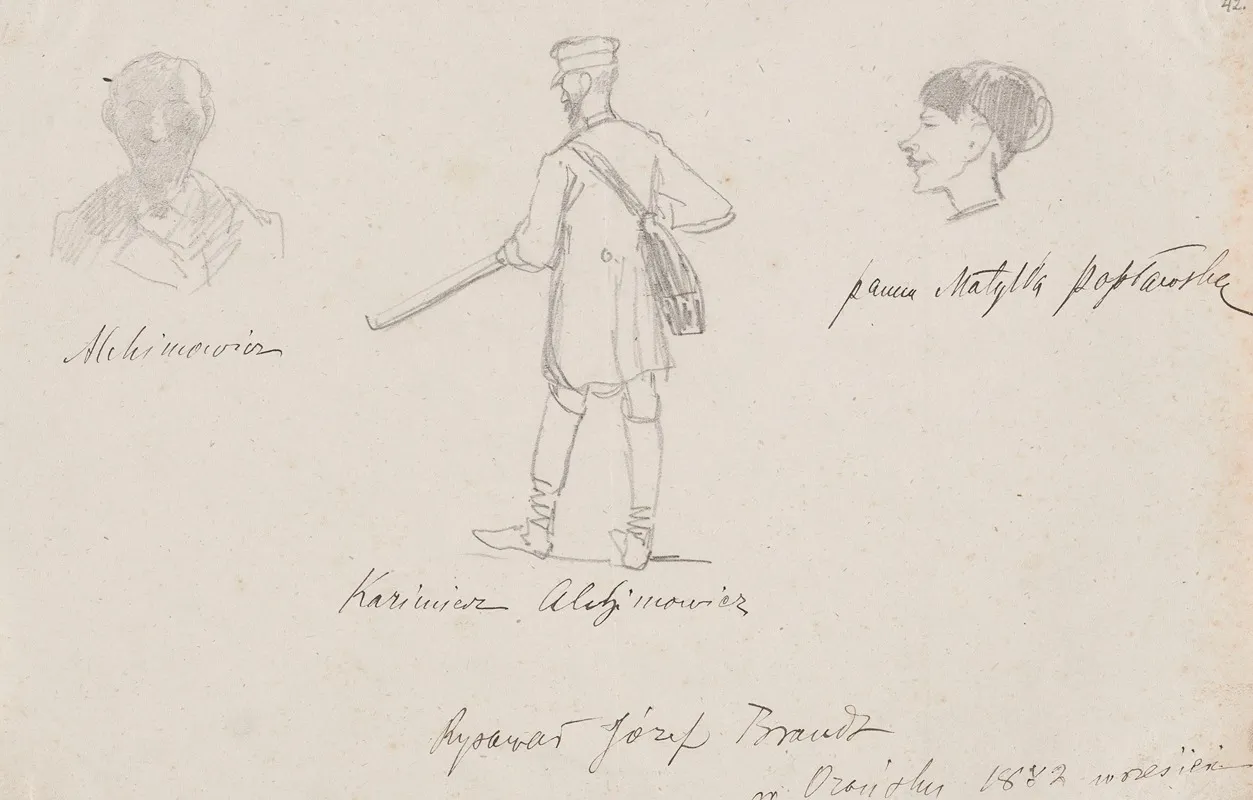 Caricatures Of Guests In Oronsko Kazimierz Alchimowicz Twice And Matylda Poplawska