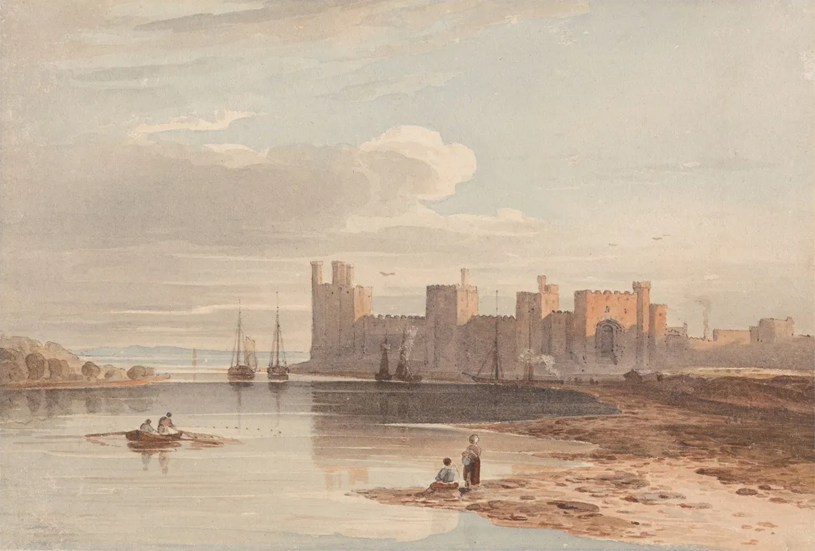 Carnarvon Castle 2 by John Varley - Canvas Print