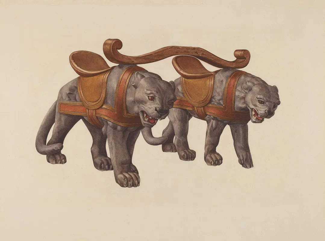 Carousel Panthers by Dorothy Handy - Canvas Print