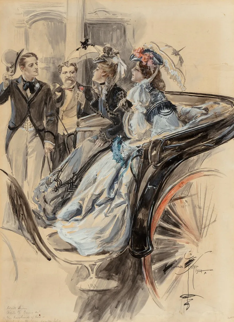 Carriage Ride by Harrison Fisher - Canvas Print